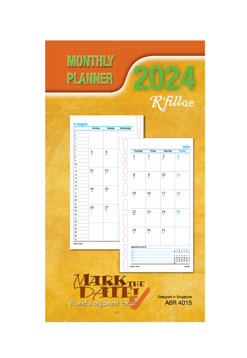 R fillae A5 A6 Monthly Planner Refill One Month On Two Pages House r-fillae-a5-a6-monthly-planner-refill-one-month-on-two-pages-house