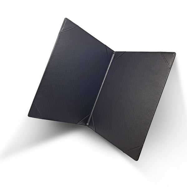 R'fillae A4 PU Leather Black Certificate Folder with 4-corner slots