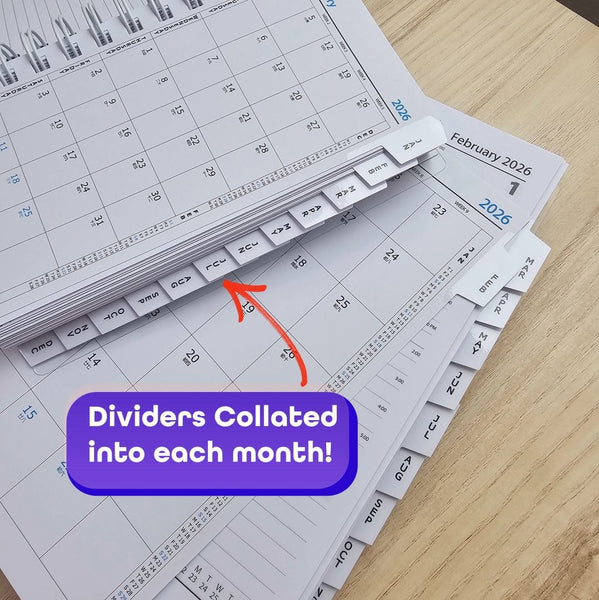 R'fillae A5/A6 Wire-O Binder 1 Day per Page Planner Diary (2026) Collated