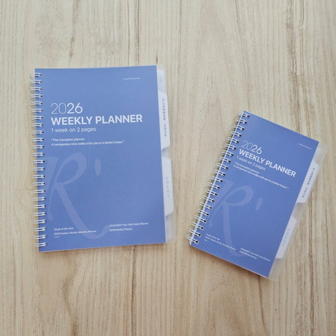 R'fillae A5/A6 Wire-O Binder 1 Week on 2 Pages Planner Diary (2026)
