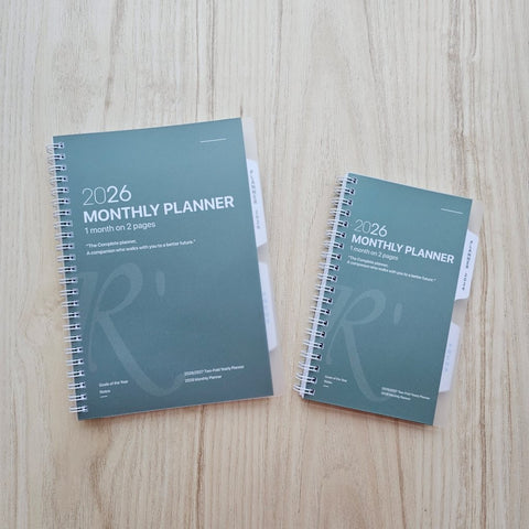 R'fillae A5/A6 Wire-O Binder 1 Month on 2 Pages Planner Diary (2026)