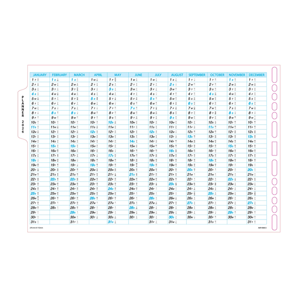 R'fillae A5/A6 Wire-O Binder 1 Week per Page Planner Diary (2025)