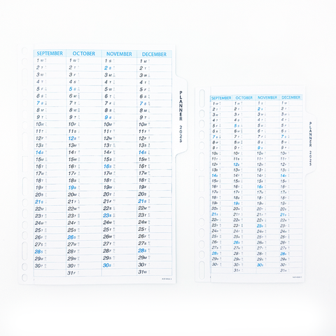 R'fillae 4068 A5/A6 Yearly Planner Diary Refill (2-fold) (2025/2026)