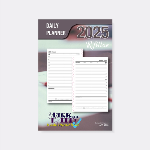 R'fillae 4200 A5/A6 Daily Planner Refill (One Day per Page) (2025)