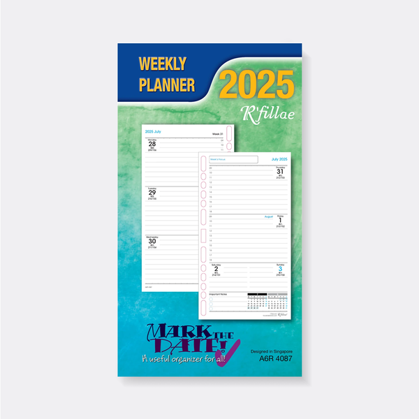 R'fillae 4087 A5/A6 Weekly Planner Diary Refill (2025)