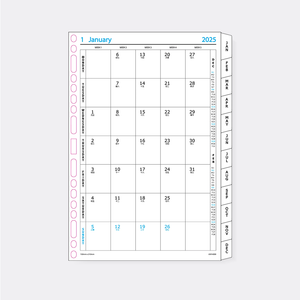 R'fillae 4099 A5/A6 Monthly Planner Dividers Diary Refill (2025)