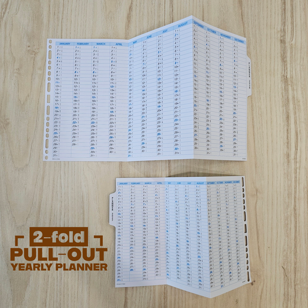 R'fillae 4068 A5/A6 Yearly Planner Diary Refill (2-fold) (2026/2027)