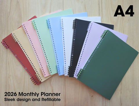 R'fillae A4/B5 '5+5' Refillable Monthly Planner (2026)
