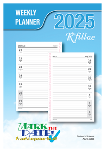 R'fillae 4086 A5/A6/A7 Weekly Planner Diary Refill (2025)