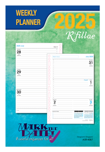 R'fillae 4087 A5/A6 Weekly Planner Diary Refill (2025)