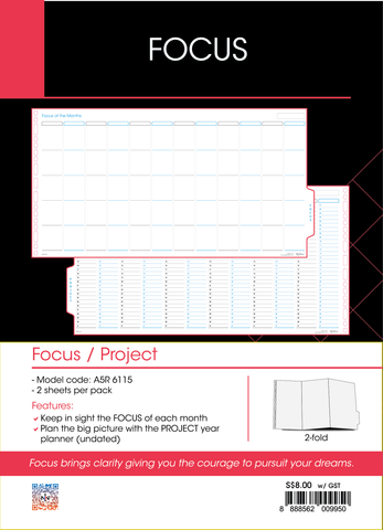 R'fillae Focus / Project Planner Diary Refill (2-fold)