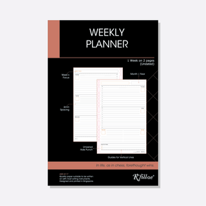 R'fillae Weekly Planner Diary Refill (UNDATED)