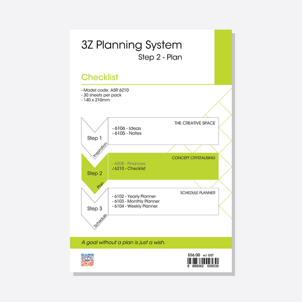 R'fillae A5 Checklist Planner Diary Refill
