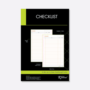 R'fillae A5 Checklist Planner Diary Refill
