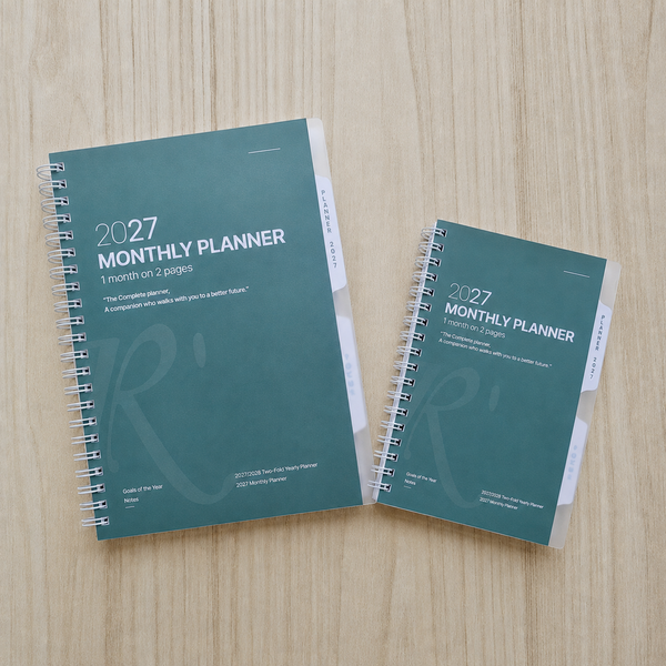 R'fillae A5/A6 Wire-O Binder 1 Month on 2 Pages Planner Diary (2027)