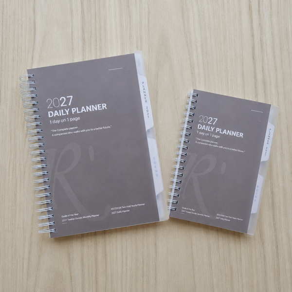 R'fillae A5/A6 Wire-O Binder 1 Day per Page Planner Diary (2027) Collated