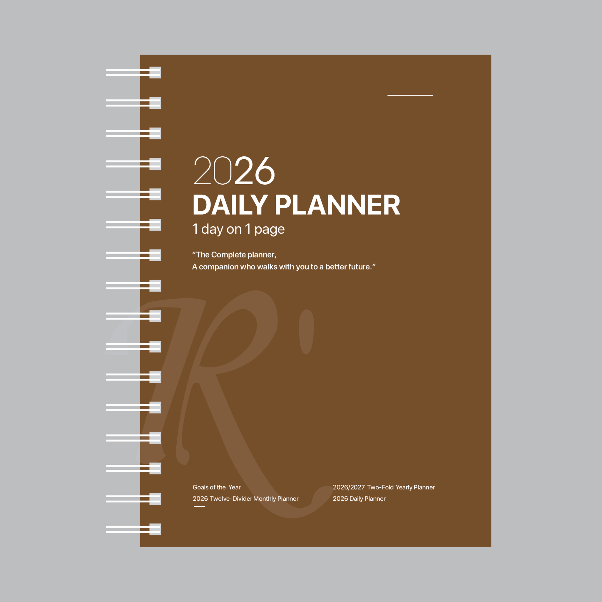 R'fillae A5/A6 Wire-O Binder 1 Day per Page Planner Diary (2026)