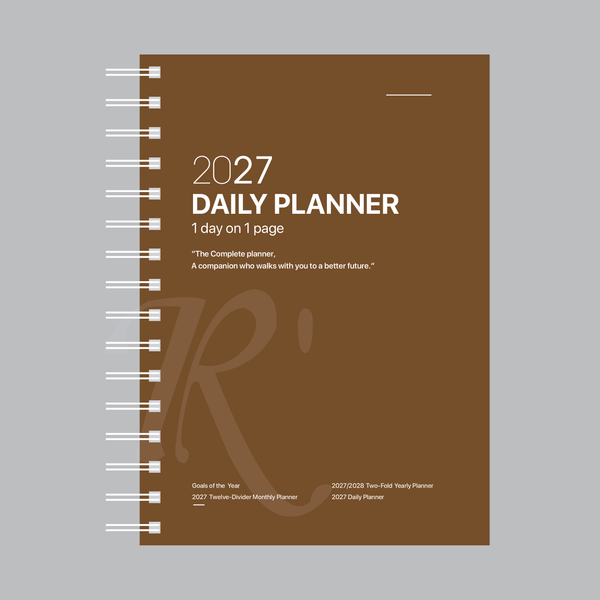 R'fillae A5/A6 Wire-O Binder 1 Day per Page Planner Diary (2027) Collated
