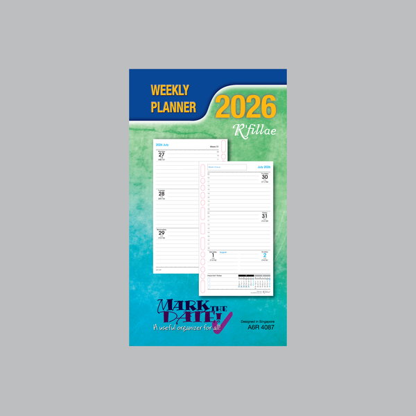 R'fillae 4087 A5/A6 Weekly Planner Diary Refill (2026)