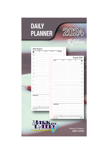 R'fillae 4200 A5/A6 Daily Planner Refill (One Day per Page) (2024)