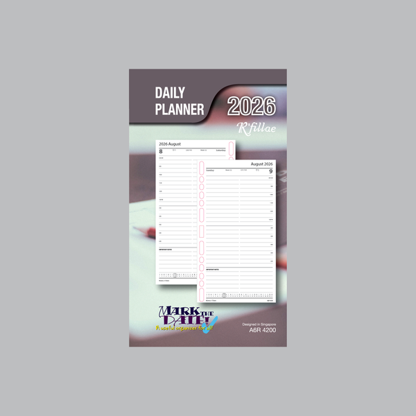 R'fillae 4200 A5/A6 Daily Planner Refill (One Day per Page) (2026)