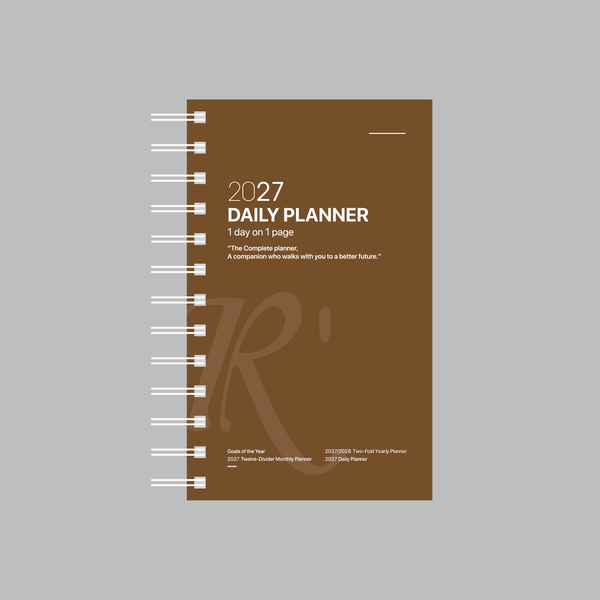 R'fillae A5/A6 Wire-O Binder 1 Day per Page Planner Diary (2027) Collated
