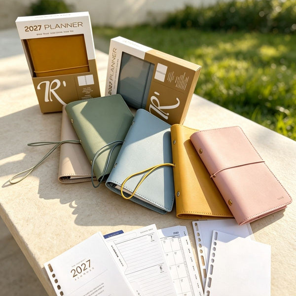 R'fillae PU Leather Refillable Diary Organiser (2027-A6)