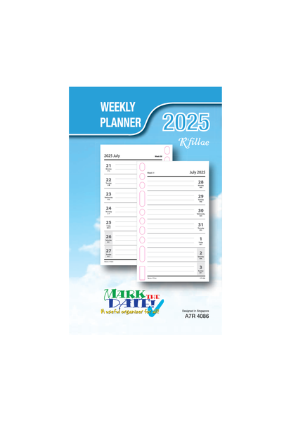 R'fillae 4086 A5/A6/A7 Weekly Planner Diary Refill (2025)