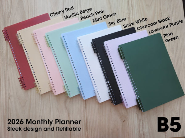 R'fillae A4/B5 '5+5' Refillable Monthly Planner (2026)