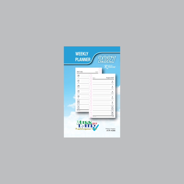 R'fillae 4086 A5/A6/A7 Weekly Planner Diary Refill (2027)