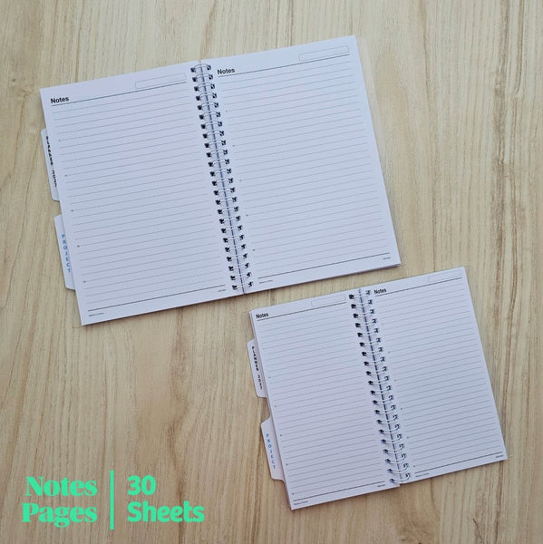 R'fillae A5/A6 Wire-O Binder 1 Month on 2 Pages Planner Diary (2026)
