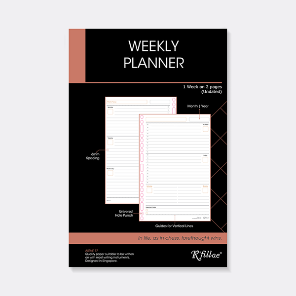 R'fillae Weekly Planner Diary Refill (UNDATED)