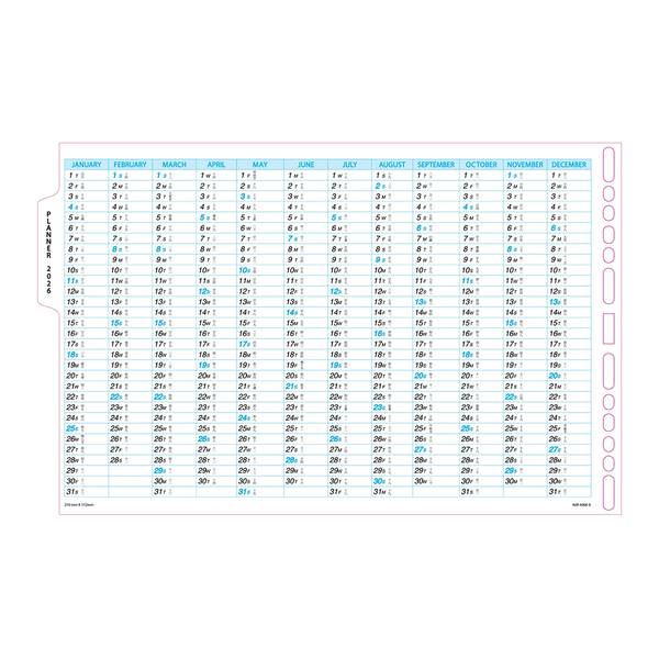 R'fillae A5/A6 Wire-O Binder 1 Month on 2 Pages Planner Diary (2025)