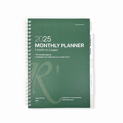 R'fillae A5/A6 Wire-O Binder 1 Month on 2 Pages Planner Diary (2025)