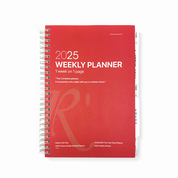 R'fillae A5/A6 Wire-O Binder 1 Week per Page Planner Diary (2025)