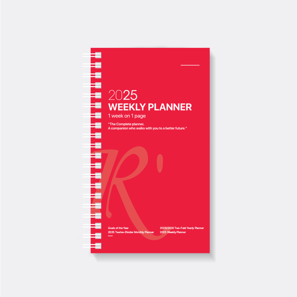 R'fillae A5/A6 Wire-O Binder 1 Week per Page Planner Diary (2025)