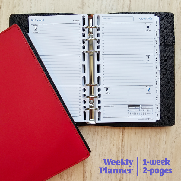 R'fillae PU Leather Refillable Diary Organiser (2026)