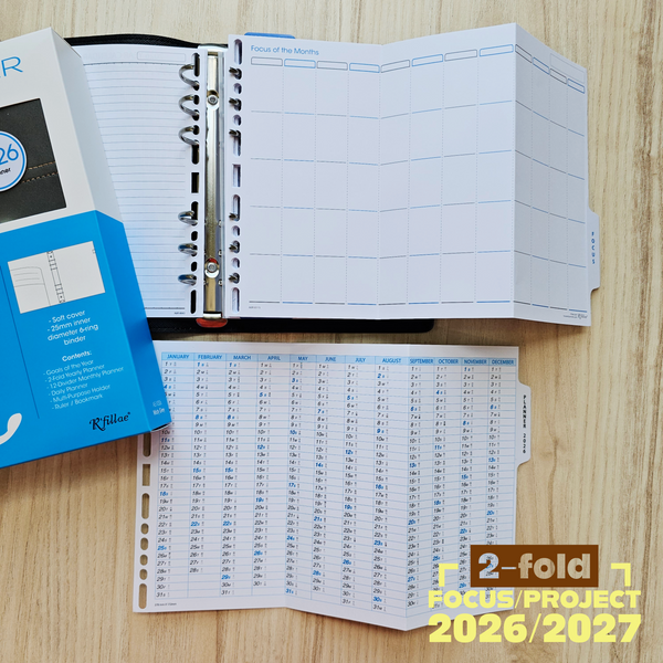 R'fillae A5/A6 PU Refillable Daily Diary (One day per page) (2026)