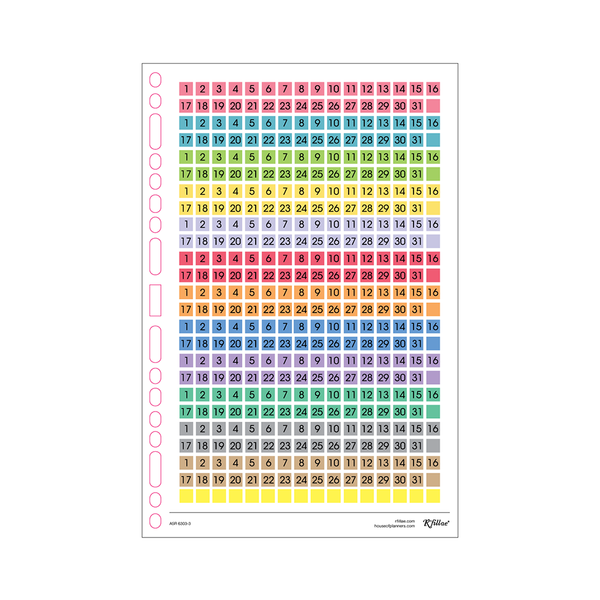 R'fillae A5 Organiser Planner Refill Calendar Labels