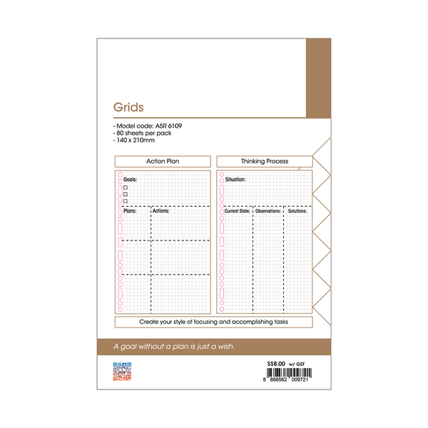 R'fillae Grids Organiser Planner Refill