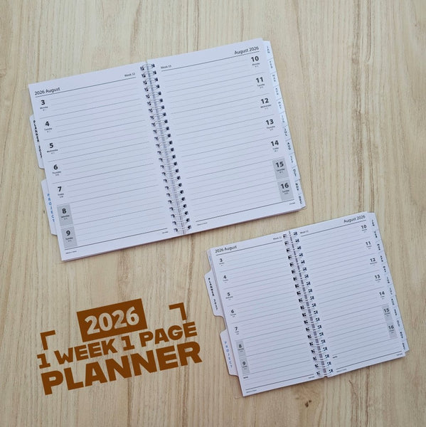 R'fillae A5/A6 Wire-O Binder 1 Week per Page Planner Diary (2026)