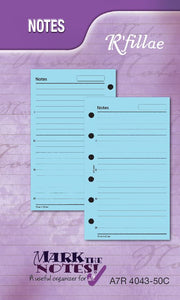 R'fillae Colour A7 Notes Organiser Planner Refill